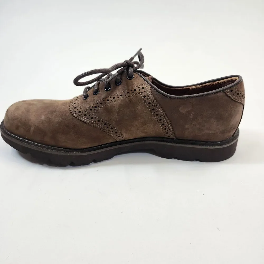 Rockport Shoes Mens 10M Brown Suede Nubuck Oxford Wingtip Brogue Dress M5699